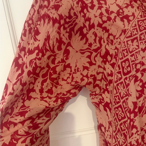 Natalie Martin Red and Cream Long Sleeve Dress - Picture 2 of 11